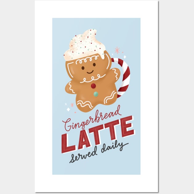 Winter Christmas Gingerbread Latte Wall Art by DesignByLeesh